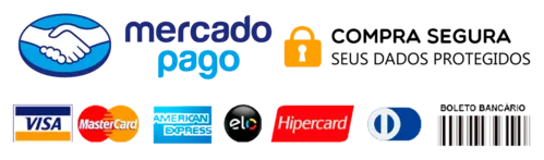 Mercado Pago — Compra segura. Aceitamos Visa, MasterCard, American Express, Elo, Hipercard, Diners e Boleto Bancário.